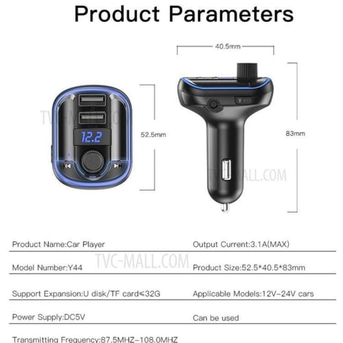 YESIDO - MP3 متعدد الوظائف بإضاءة زرقاء