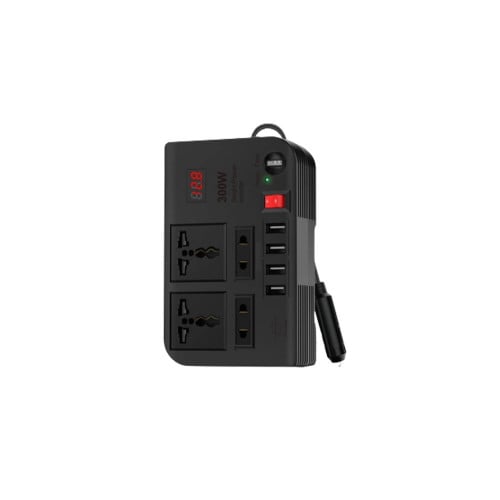 جرين - شاحن سيارة مع موزع كهربائي بقوة 300 واط جري...