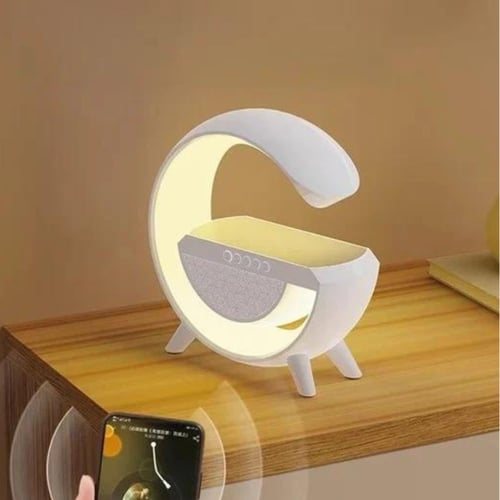 مكبر صوت بلوتوث LED مع شاحن لاسلكي واضاءة