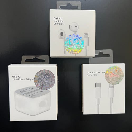 عرض بوكس الايفون 3 منتجات سماعه سلك وكيبل PD وفيش...