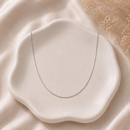 سلسال فضة ايطالي سادة - Silver Necklace