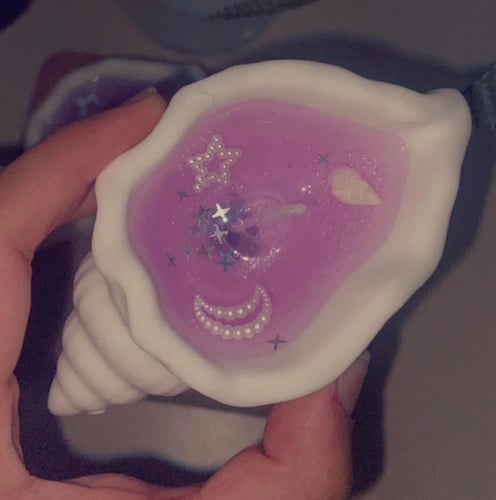 شمعة صدفة البحر بزيت عطري للاسترخاء