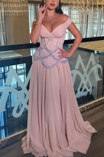 فستان بيبي بينك كلوش مع شك موف