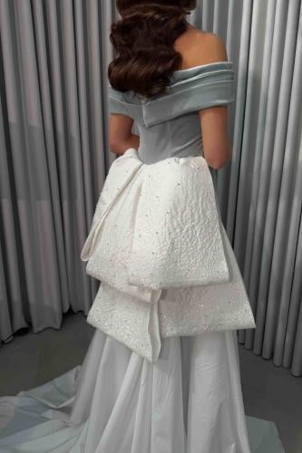 فستان تيفاني مخمل وشال