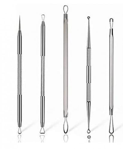 5 قطع ستانلس ستيل لإزالة الرؤوس السوداء