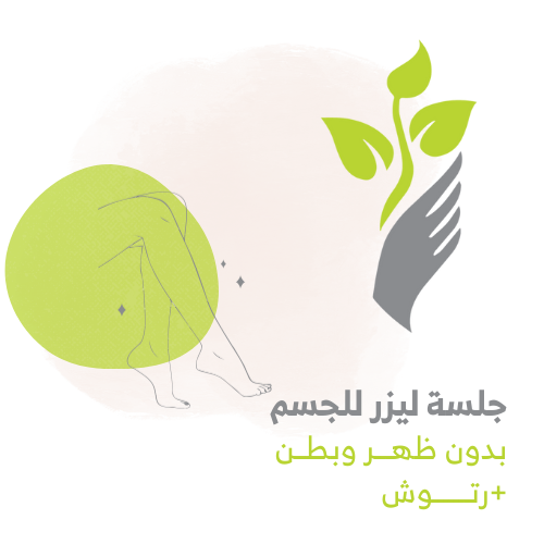 جلسة ليزر لإزالة الشعر للجسم بدون ظهر وبطن + رتوش...