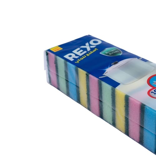 اسفنجة تنظيف ملونة ريكسو – عبوة 10 قطع