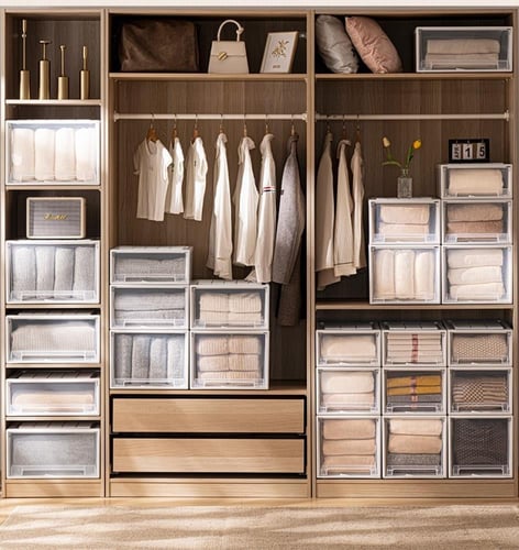 صندوق تخزين متعدد الاستخدامات بواجهة قابلة للسحب ش...