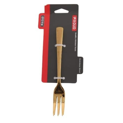 طقم شوك ستانلس ستيل لون ذهبي أنيق - 3 قطع