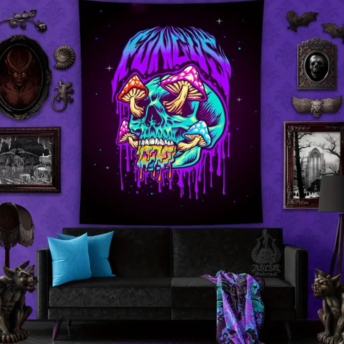 لوحة قماشية بلاك لايت - جمجة