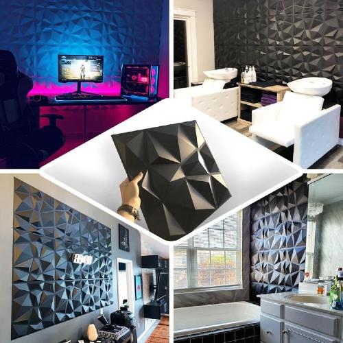 ورق حائط 3D على شكل دايموند اسود