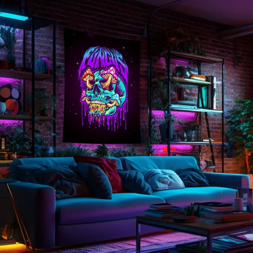 لوحة قماشية بلاك لايت - جمجة