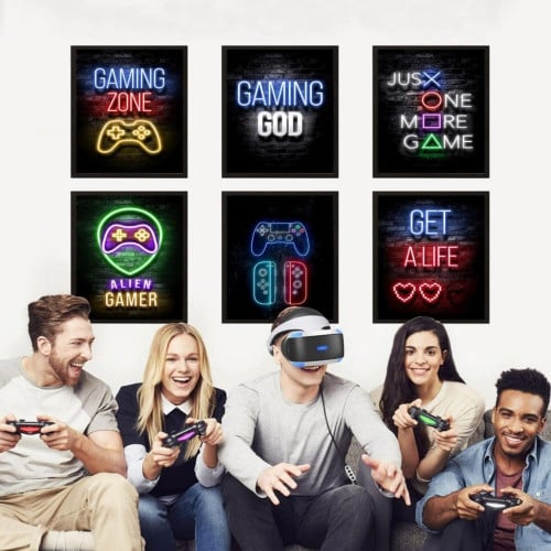 6 قطع بوسترات مضئية مع انارة البلاك لايت