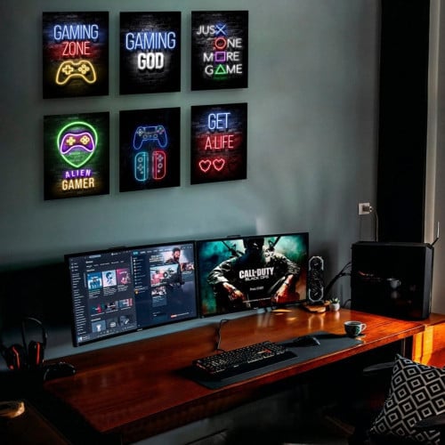 6 قطع بوسترات مضئية مع انارة البلاك لايت