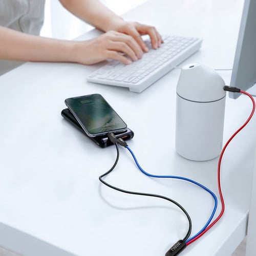 سلك شاحن ثلاثي للايفون و الاندرويد من WIWU