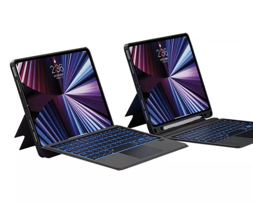 لوحة مفاتيح + كفر للأيباد 11/10.9 إنش و 12.9 إنش م...