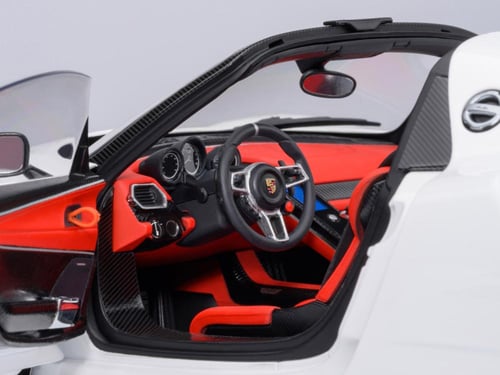 Porsche 918 Spyder Weissach Package White with Red...