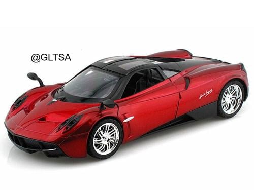 Pagani Huayra Bright Red with Chrome Wheels 1:24 M...