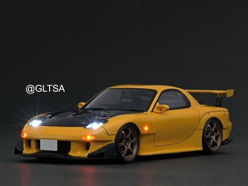 INITIAL D Mazda RX-7 (FD3S) Yellow with LED light...
