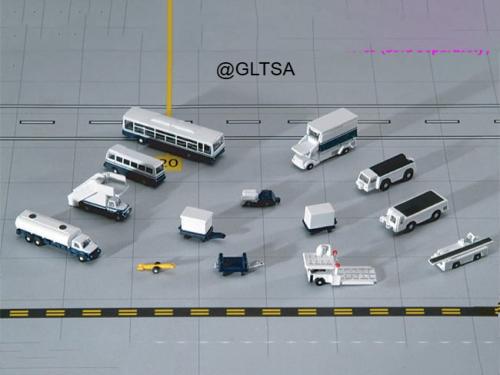 Airport Ground Service Vehicles Set (14 Pieces) 1:...