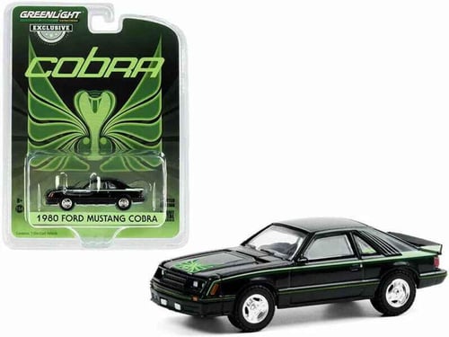 Ford Mustang Cobra 1980 Black with Green Cobra Hoo...