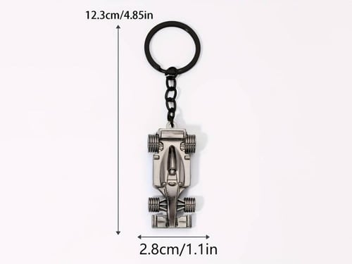 A Creative F1-Style Golden Race Car Keychain Silve...