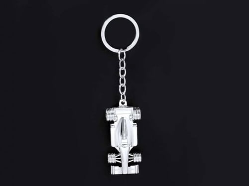 Men Racing Car Charm F1 Keychain Silver sc23020417...