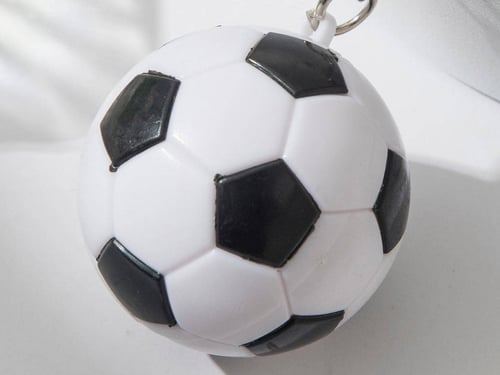 Men Soccer Charm Keychain Black and White sc230517...