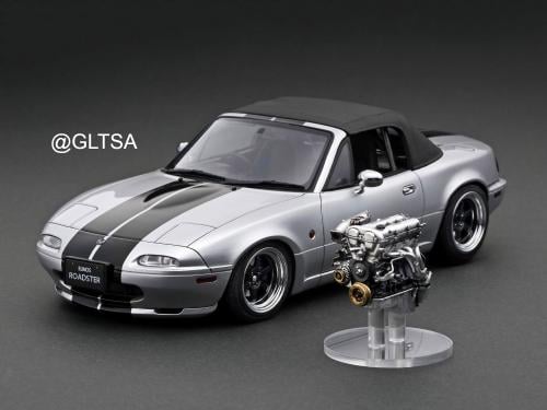 Eunos Roadster (NA) Silver With B6-ZE Engine 1:18...
