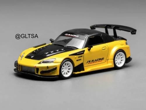 Honda S2000 J's Racing New Indy Yellow Pearl 1:64 MotorHelix M65146
