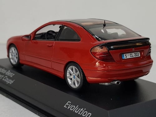 RARE Mercedes-Benz C-Class Sport Coupe 2002 Red 1:...