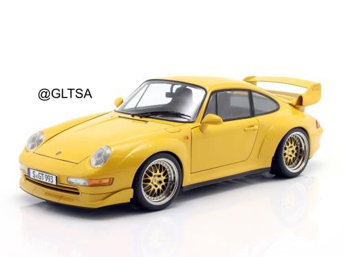 PRE-OWNED Porsche 911 (993) GT2 1996 Yellow with BBS Rims 1:12 KK-Scale KKDC120282B