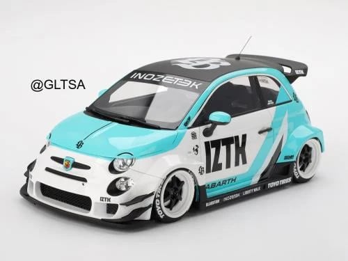 Abarth 595 LB-WORKS x Abas Works IZTK Blue White 1:18 Top Speed TS0623
