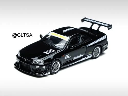 Nissan Skyline GT-R R34 Black Street 1:64 Time Micro TM800504