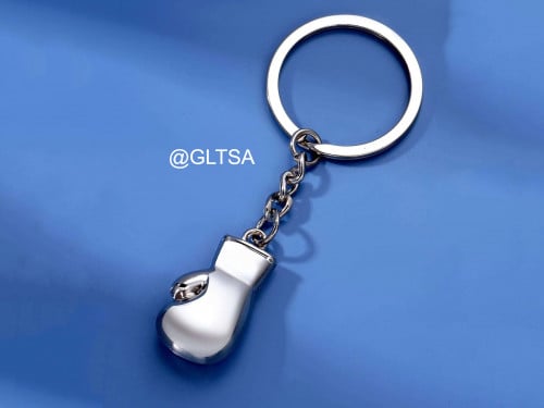 Men Boxing Glove Charm Keychain Silver sc220528949...