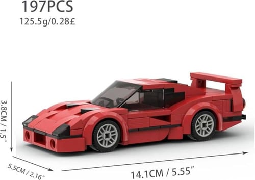 Ferrari F40 Red Assembled Compatible MOC Building...