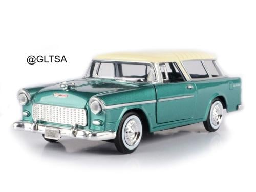 Chevrolet Bel Air Nomad 1955 Green with White Top 1:24 MotorMax 73248