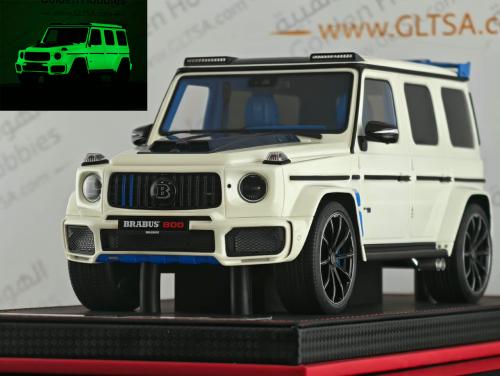 Mercedes-Benz Brabus G800 White Blue (Luminous Green) 1:18 BBA Model LIMITED 30 PCS