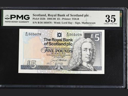 Scotland 5 Pounds 1994-98 (Dated 1997) - Royal Ban...