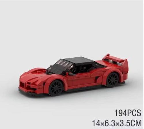 Honda NSX Red Assembled Compatible MOC Building Bl...