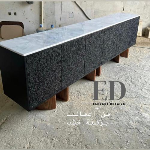 بوفيه خشب سطح رخام