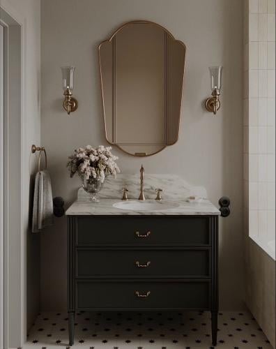 مغسلة انيقة سطح رخام طبيعي