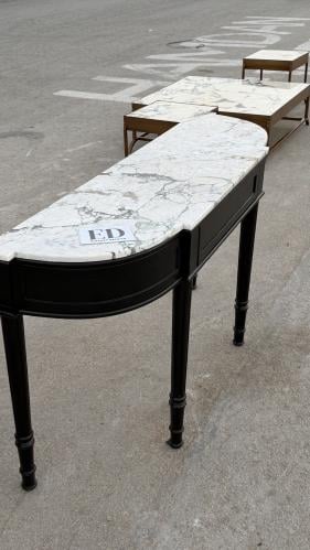 كونسول رخام أنيق قاعدة خشب كلاسيكي