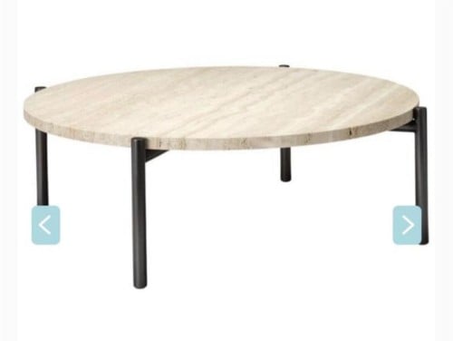 طاولة رخام ترافينتيو + حديد