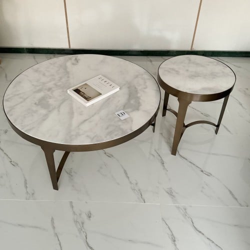 طاولة رخام تصميم حديث قطعتين