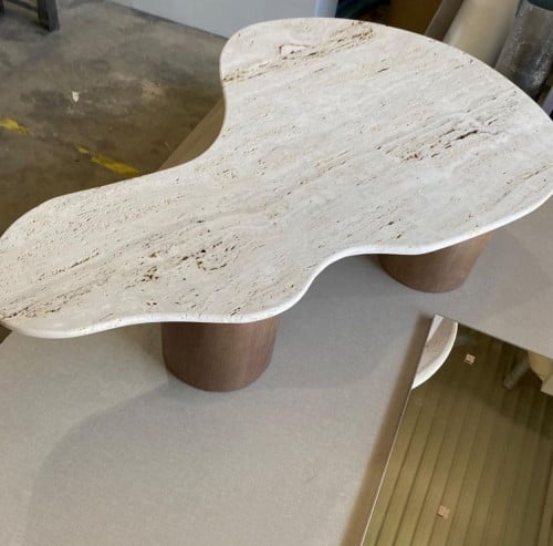 طاولة رخام + خشب