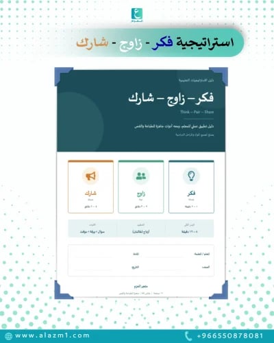 استراتيجية فكر – زاوج – شارك | دليل تطبيقي متكامل...