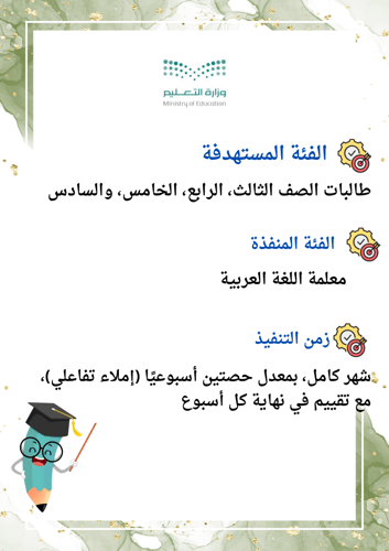 مبادرة إملائي سر تفوقي للمرحله الابتدائية