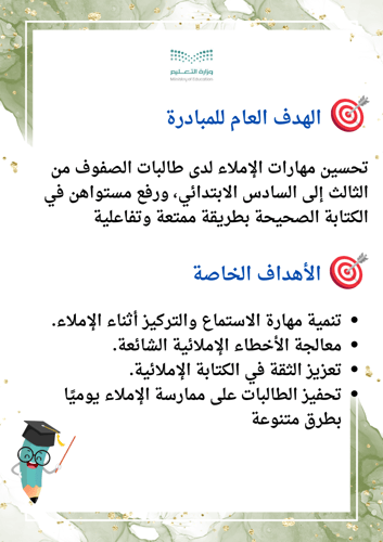 مبادرة إملائي سر تفوقي للمرحله الابتدائية