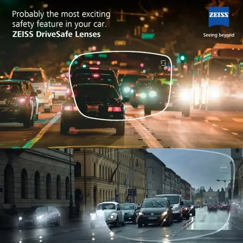 عدسات نظارات Zeiss Drive Safe للقيادة الليلية الام...